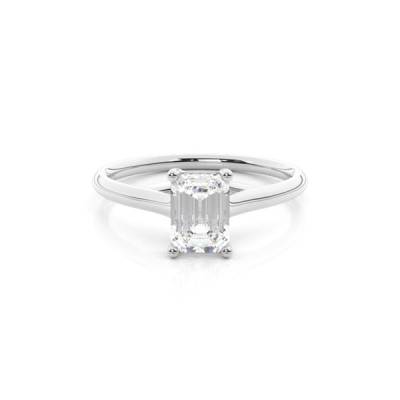 Emerald Cut Diamond White Gold Ring Manufacturers, Suppliers, Exporters in Jaipur