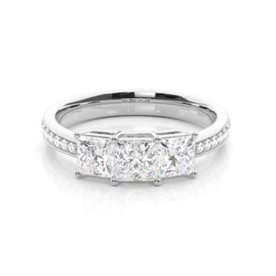 Princess Cut Three Stone Diamond Manufacturers, Suppliers, Exporters in London