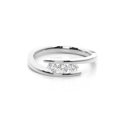 White Gold Three Stone Diamond Ring Manufacturers, Suppliers, Exporters in Jaipur